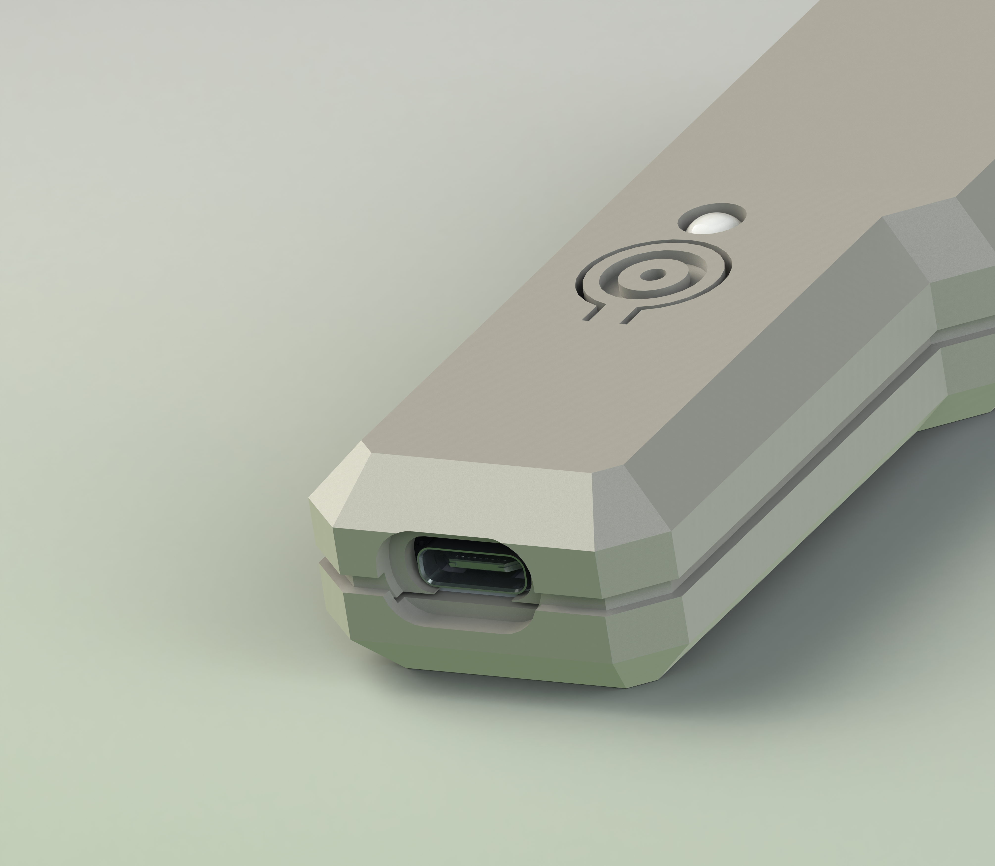 Close up render of the port for V2